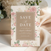 Vintage Floral Rose Garden & Kraft Wedding セーブザデート