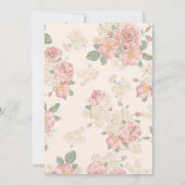 Vintage Floral Rose Garden & Kraft Wedding セーブザデート (裏面)