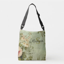 Vintage Floral Rose Greenery  クロスボディバッグ