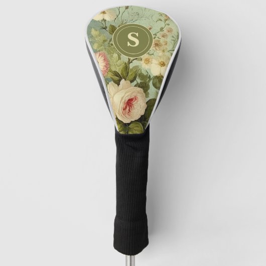Vintage Floral Rose Greenery  ゴルフヘッドカバー (正面)