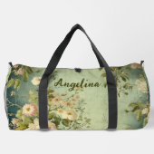 Vintage Floral Rose Greenery  ダッフルバッグ (裏面)