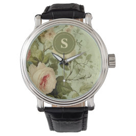 Vintage Floral Rose Greenery  腕時計