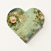 Vintage Floral Rose Greenery Decoupage ノートブック (裏面)