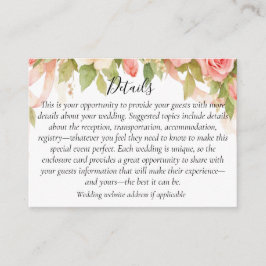Vintage Floral Rose Wedding Enclosure Card エンクロージャーカード