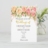 Vintage Floral Rose Wedding Invitation 招待状 (スタンド正面)