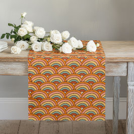 Vintage Floral Runner Rusty Orange & Brown Pop ロングテーブルランナー