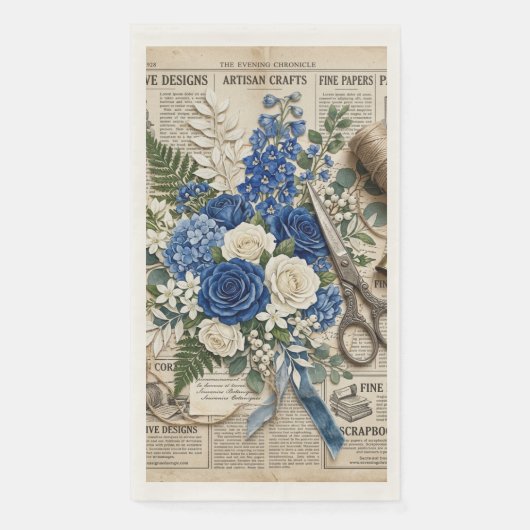 Vintage Floral & Scissors Collage (正面)