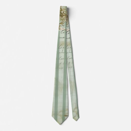 Vintage Floral Script Stripe ネクタイ (正面)