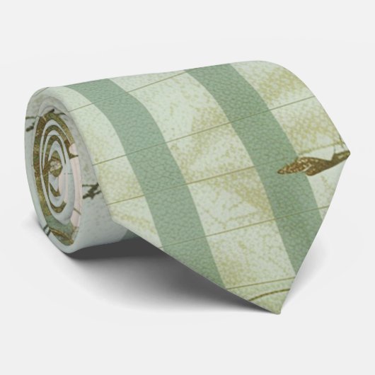 Vintage Floral Script Stripe ネクタイ (ロール)