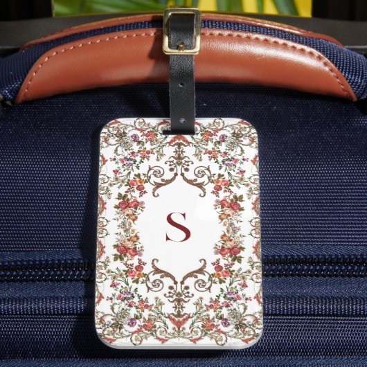 Vintage Floral scrolls ラゲッジタグ (正面インサイチュ2)