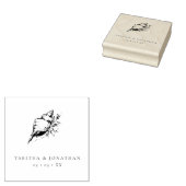 Vintage Floral Shell Wedding ラバースタンプ (押印)