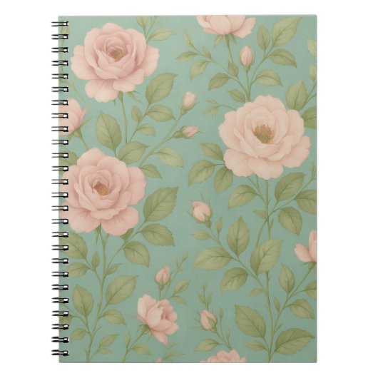 Vintage Floral Spiral Notebook ノートブック (正面)