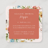 Vintage Floral Square Business Card スクエア名刺 (裏面)