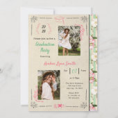 Vintage Floral Story Book Graduation 招待状 (裏面)