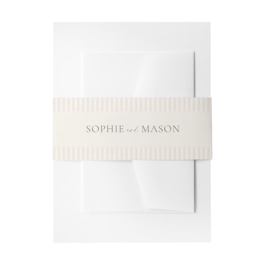 Vintage Floral Stripe Wedding Invitation 招待状ベリーバンド (正面例)