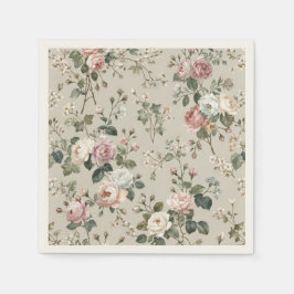 Vintage Floral Tea Party Napkins スタンダードカクテルナプキン