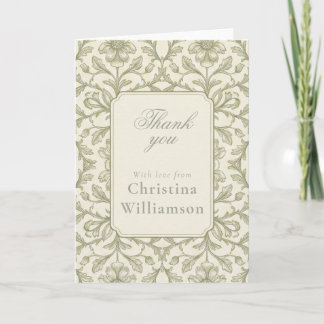 Vintage Floral Thank You Elegant Botanical custom カード