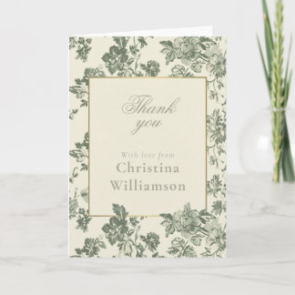 Vintage Floral Thank You Elegant Botanical custom カード