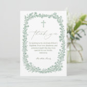 Vintage Floral Toile Baptism サンキューカード (スタンド正面)