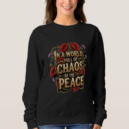 Vintage Floral Typography Peace スウェットシャツ