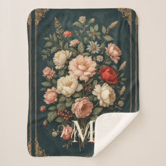 Vintage Floral Victorian Rose Bouquet Baby Nursery シェルパブランケット