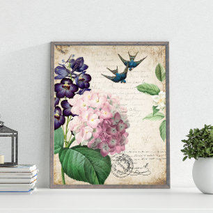 Vintage Floral Wall Art ポスター