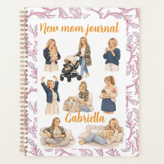 Vintage floral watercolor new mom Self care chic プランナー手帳