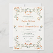 Vintage floral wedding 招待状 (正面)