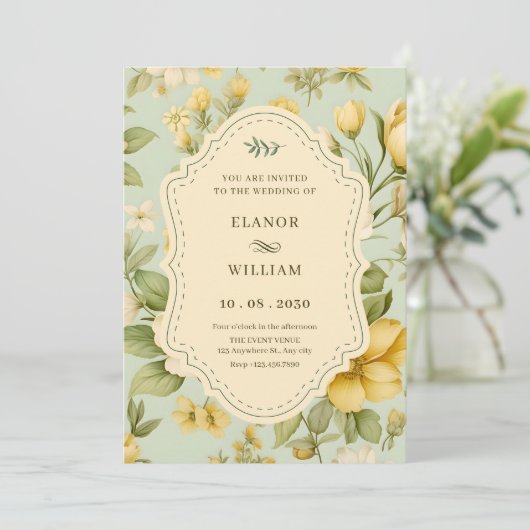 Vintage floral wedding  招待状 (スタンド正面)