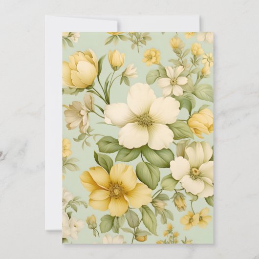 Vintage floral wedding  招待状 (裏面)