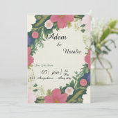 Vintage floral wedding card 招待状 (スタンド正面)