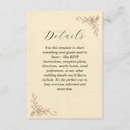 Vintage Floral Wedding Details Enclosure Card エンクロージャーカード