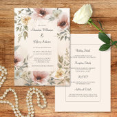Vintage Floral Wedding Invitation 招待状
