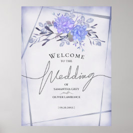 Vintage Floral Wedding Welcome Sign ポスター