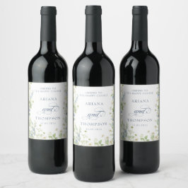 Vintage Floral Wedding Wine Label ワインラベル