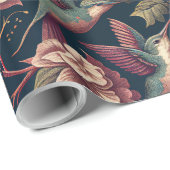 Vintage Florals & Hummingbirds Pattern ラッピングペーパー (ロールコーナー)