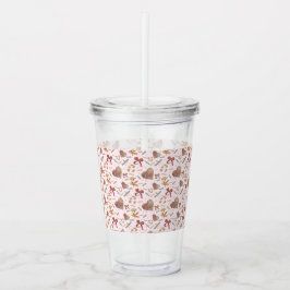 Vintage Florals & Paper Hearts Clear Tumbler アクリルタンブラー