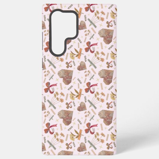 Vintage Florals & Paper Hearts Samsung Case Galaxyケース (裏面)