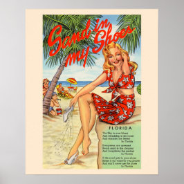 Vintage Florida 1940s Sand in My Shoes ポスター