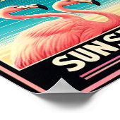 Vintage Florida Flamingo Travel Poster ポスター (角)