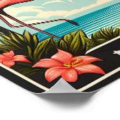 Vintage Florida Flamingo Travel Poster ポスター (角)