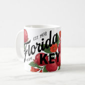 Vintage Florida Pomegranate Miami Botanical Fruit コーヒーマグカップ (正面左)
