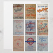 Vintage Flour and Sugar Sacks Clipart Sheet (正面/裏面)