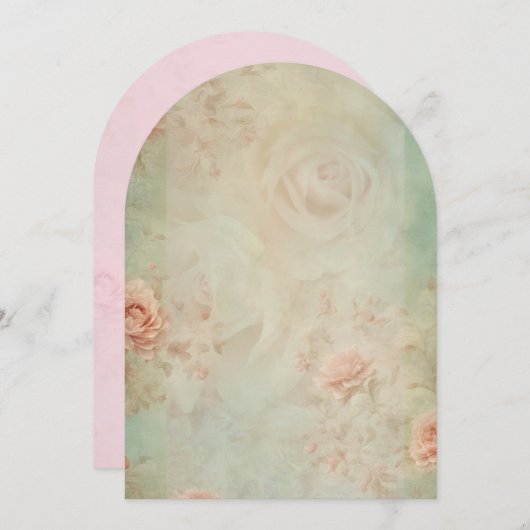 vintage flower 招待状 (正面/裏面)