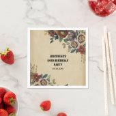 Vintage Flower Birthday スタンダードカクテルナプキン (インサイチュ)