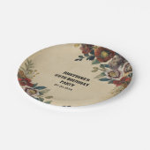 Vintage Flower Birthday ペーパープレート (アングル)