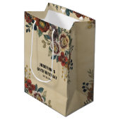 Vintage Flower Birthday  ミディアムペーパーバッグ (正面アングル)