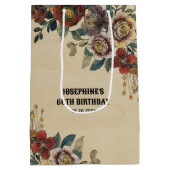 Vintage Flower Birthday  ミディアムペーパーバッグ (裏面)