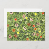 Vintage Flower Fabric Bingata Blossom ポストカード (正面/裏面)