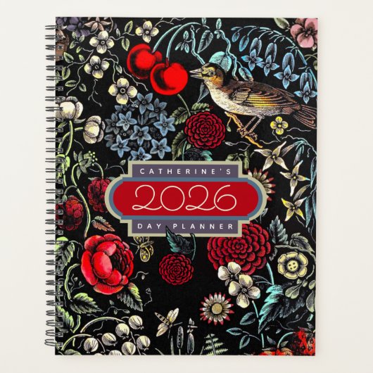 Vintage Flower Garden 2026 Day Planner プランナー手帳 (正面)